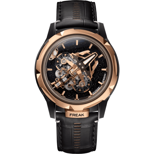 Keine Zeiger, keine Krone, das Uhrwerk zeigt die Zeit: Ulysse Nardin Freak S - Sammler-Uhren