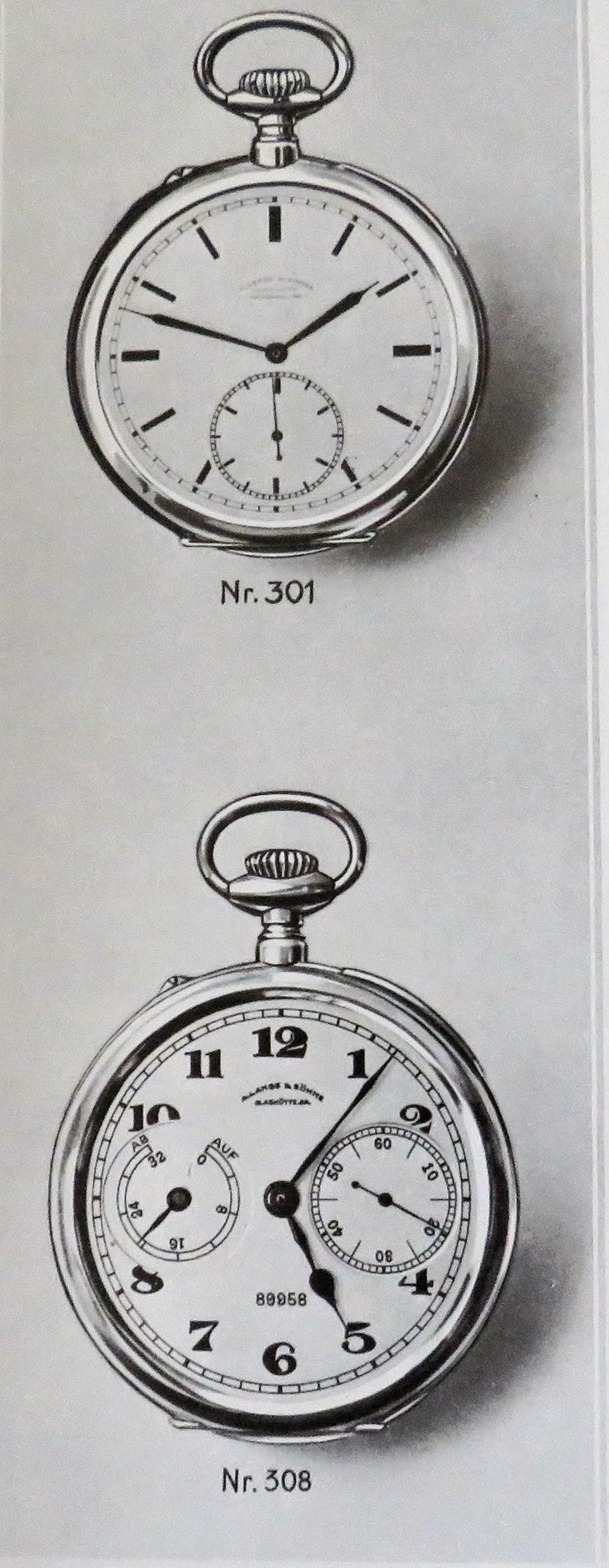 Lange&Söhne Original Werbung Beschreibung Marine Chronometer 1938 - Sammler-Uhren