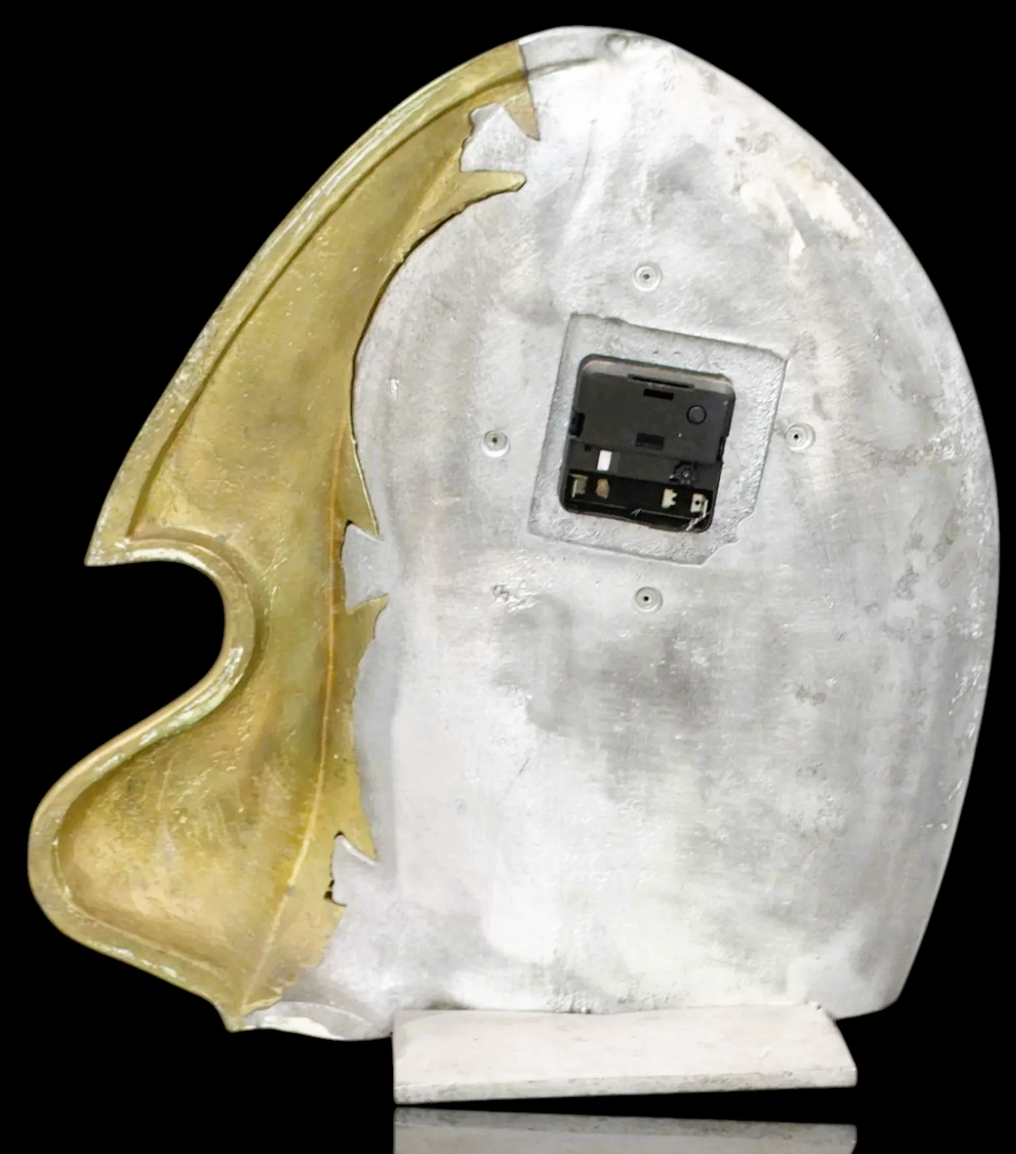 David Marshall Brutalist Design Tisch Quarzuhr Motiv ca. 1940 Aluminium Messing