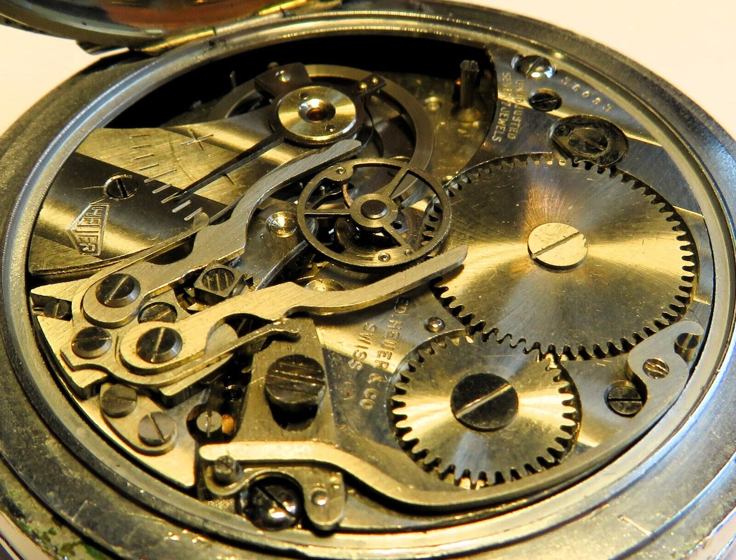Ed Heuer Biel Stoppuhr Schaltnocken Rattrapante pre TAG ca. 1960 Chronograph