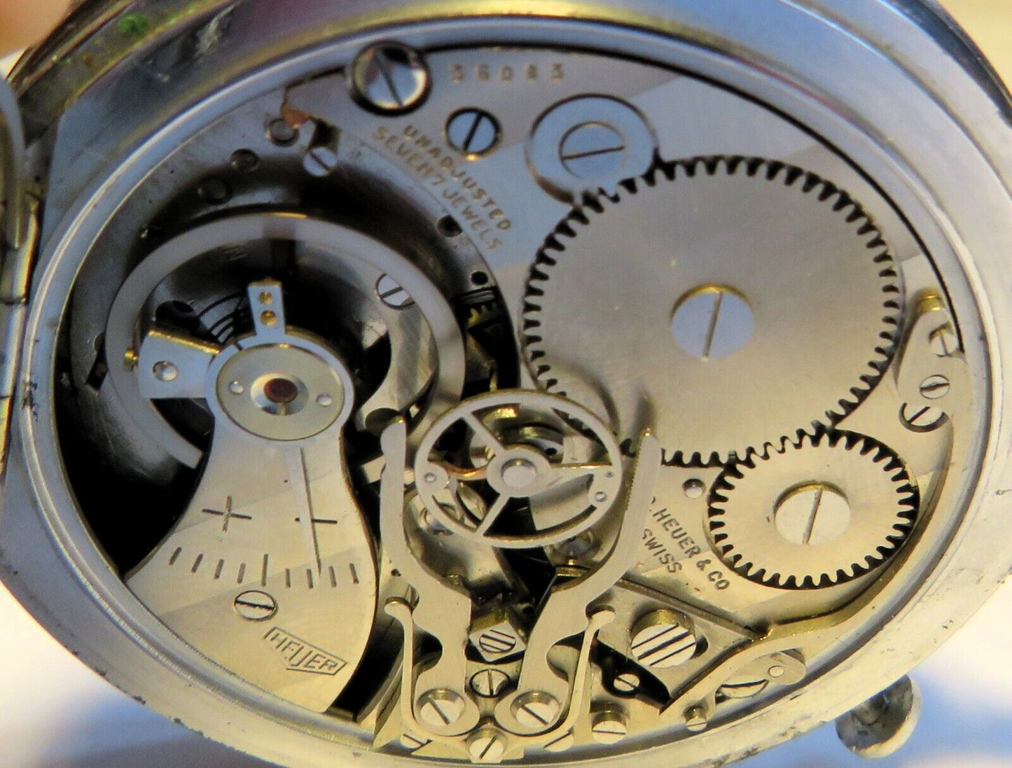 Ed Heuer Biel Stoppuhr Schaltnocken Rattrapante pre TAG ca. 1960 Chronograph
