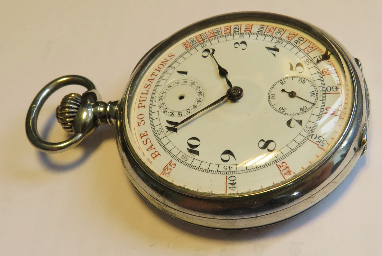 800 Silber Herren TU Schaltrad Chronograph Doctor`s Watch ca. 1940 Tachymetre - Sammler - Uhren