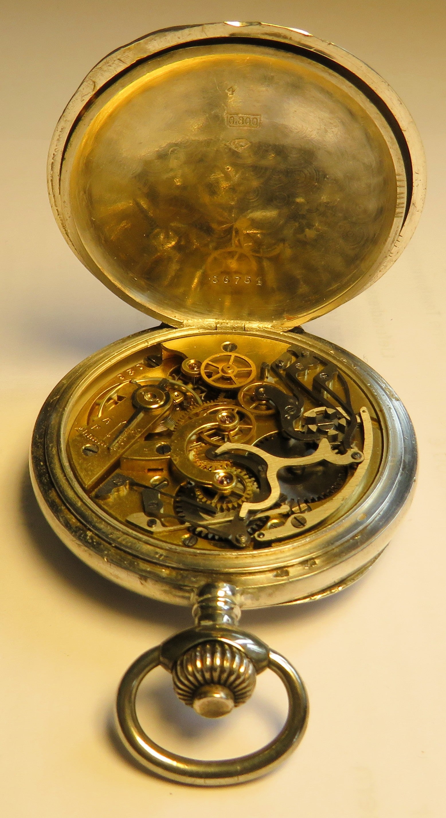 800 Silber Herren TU Schaltrad Chronograph Doctor`s Watch ca. 1940 Tachymetre - Sammler - Uhren