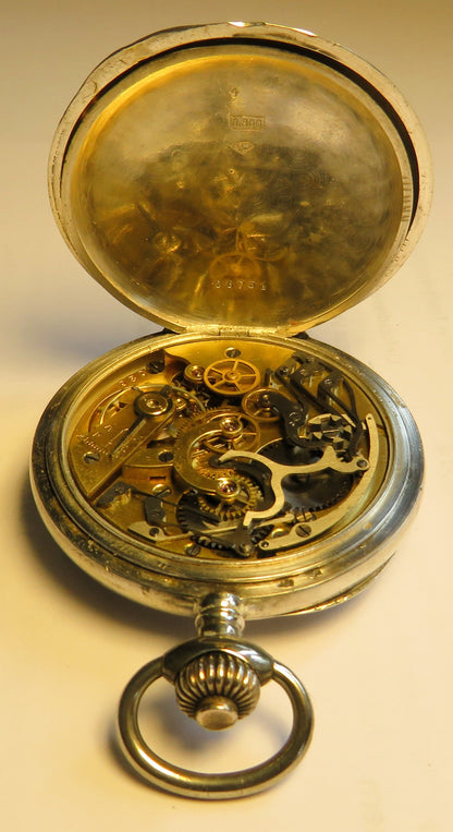 800 Silber Herren TU Schaltrad Chronograph Doctor`s Watch ca. 1940 Tachymetre - Sammler - Uhren