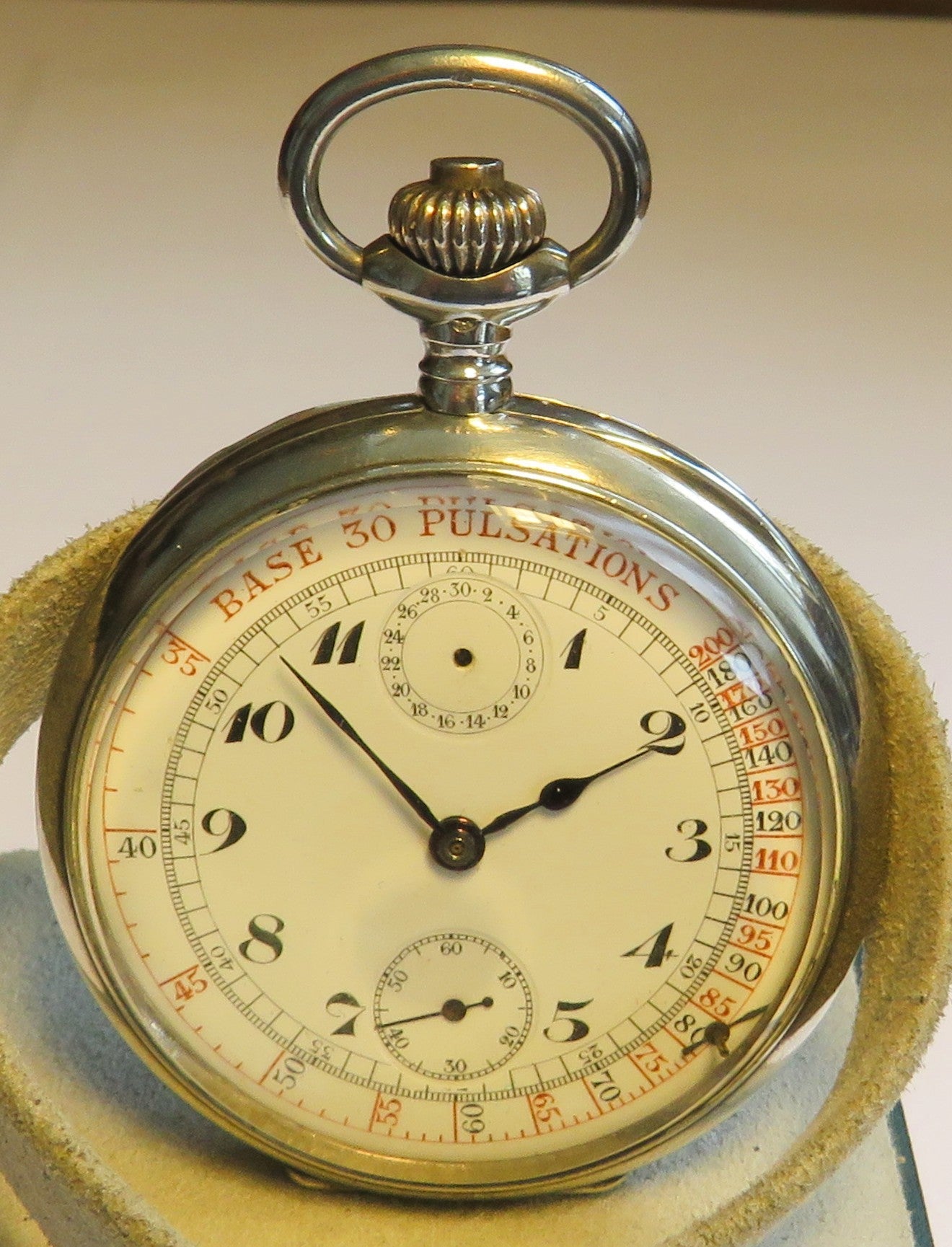 800 Silber Herren TU Schaltrad Chronograph Doctor`s Watch ca. 1940 Tachymetre - Sammler - Uhren