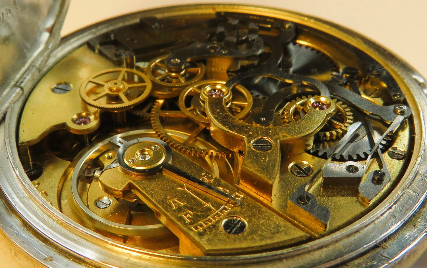 800 Silber Herren TU Schaltrad Chronograph Doctor`s Watch ca. 1940 Tachymetre - Sammler - Uhren