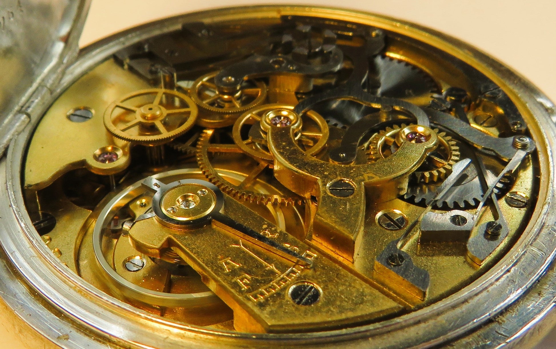 800 Silber Herren TU Schaltrad Chronograph Doctor`s Watch ca. 1940 Tachymetre - Sammler - Uhren