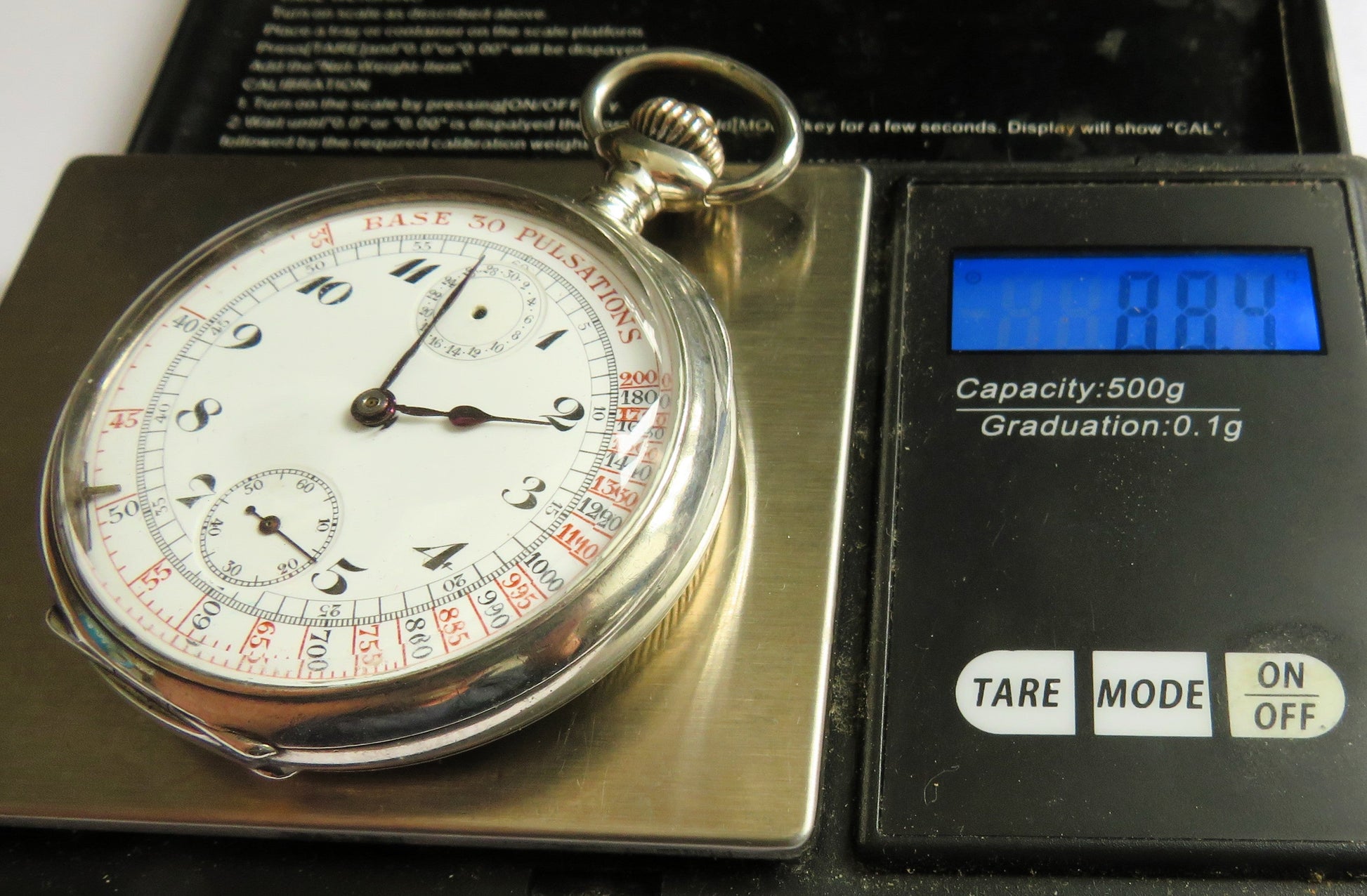 800 Silber Herren TU Schaltrad Chronograph Doctor`s Watch ca. 1940 Tachymetre - Sammler - Uhren