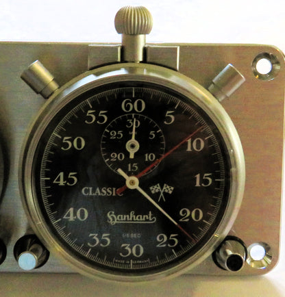 Orig. Hanhart seltenes Classic Rallye Stoppuhr Timer Dashboard Set im Fullset