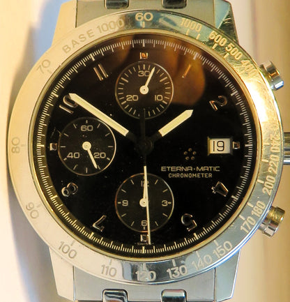 Eterna-Matic Men's Super KonTiki Chronometer Chronograph Diver's Watch Full Set Original Packaging