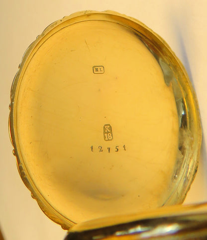 Antike Colondre & Schnee Geneve 18K Gold TU mit Emaile Lupenmalerei Diamant verm. Unikat