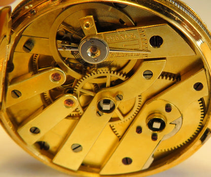 Antike Colondre & Schnee Geneve 18K Gold TU mit Emaile Lupenmalerei Diamant verm. Unikat