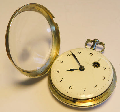 Coulin Jacques in Geneva spindle pocket watch silver approx. 1795 - working