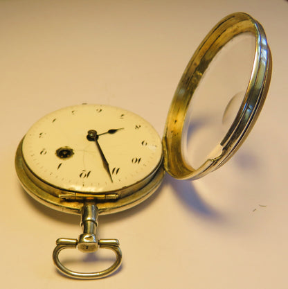 Coulin Jacques in Geneva spindle pocket watch silver approx. 1795 - working