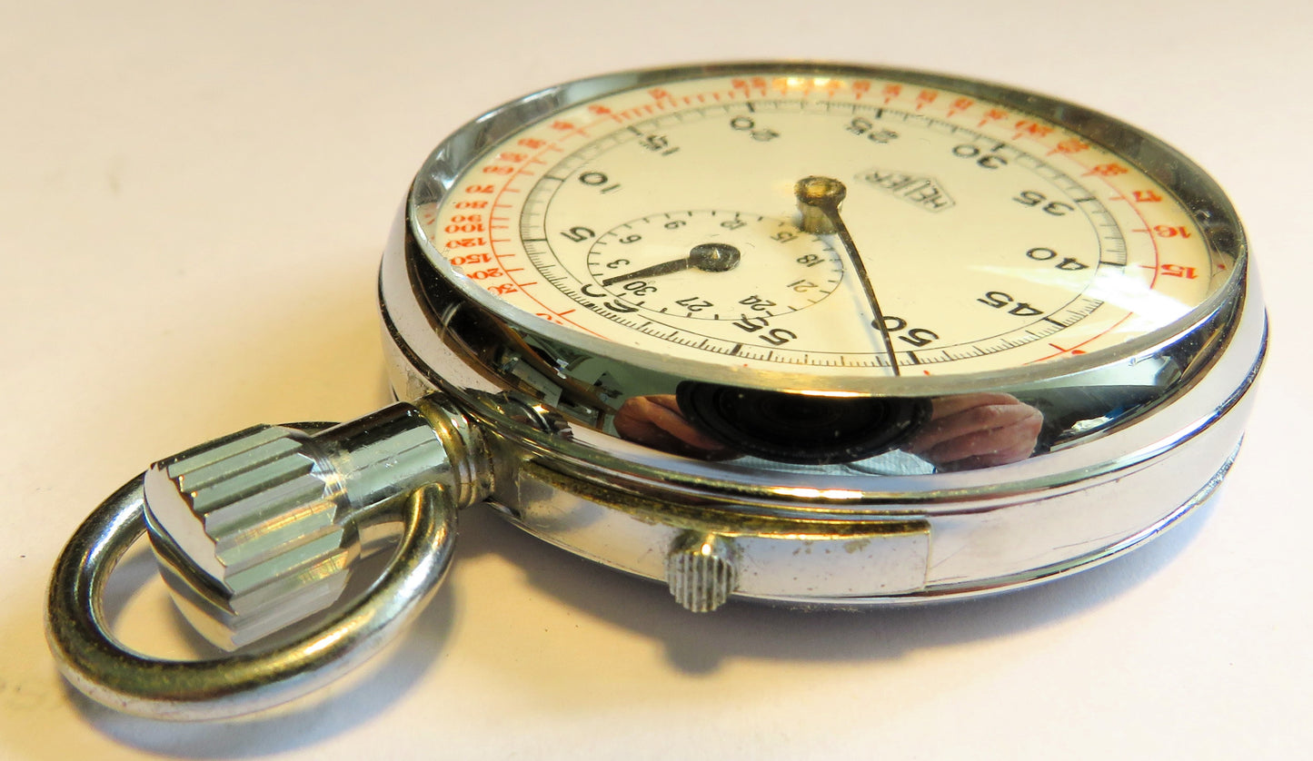 Ed Heuer Submarine Torpedo Runtime Artillery Stop Watch German Army c. 1970