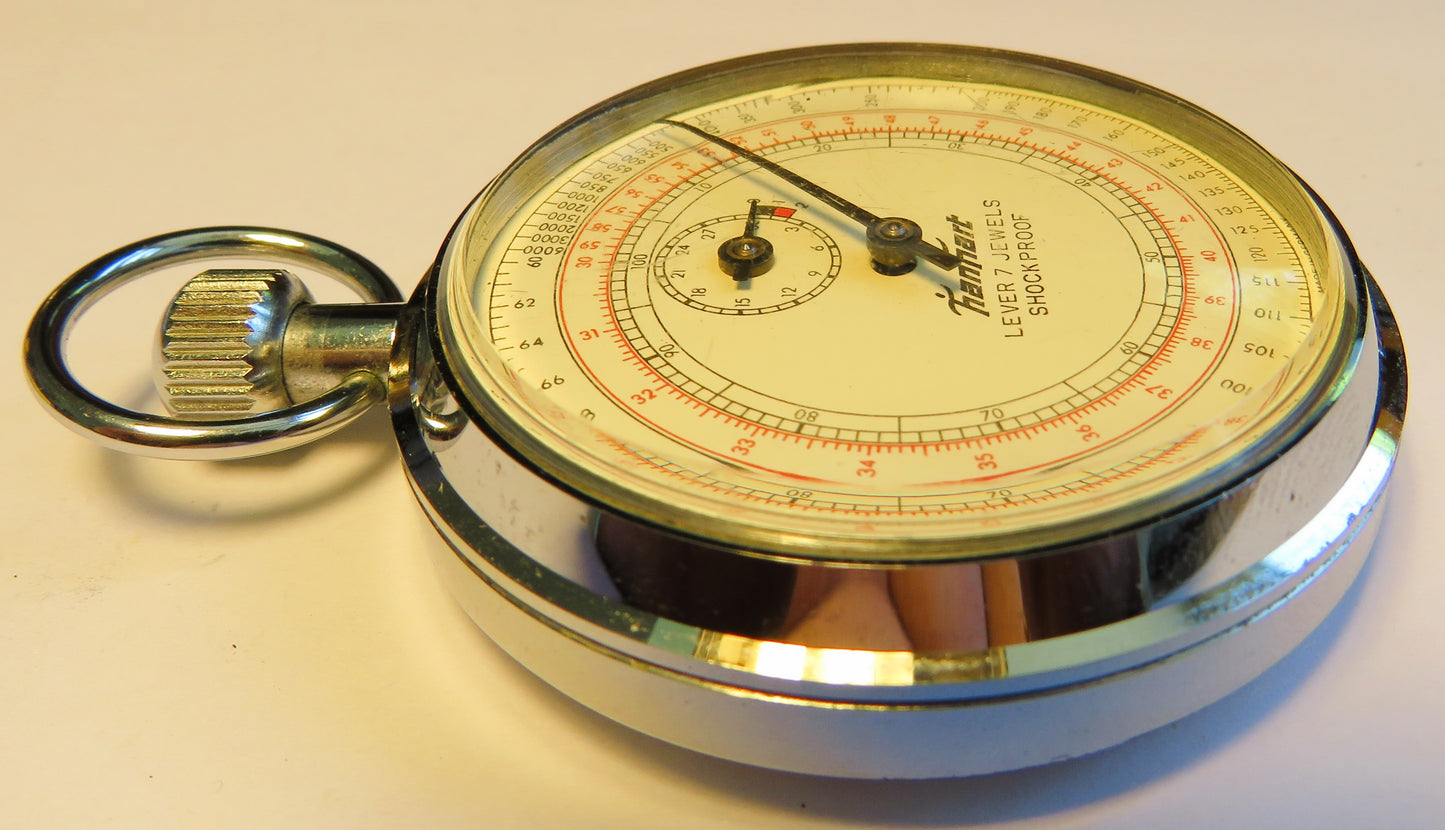 Hanhart Torpedo Running Time Artillery Stopwatch Bund ca. 1960 Fullset Box Papers