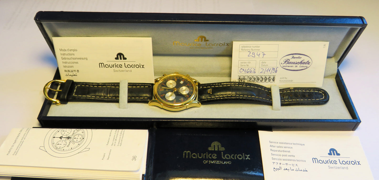 Maurice Lacroix Luxus Herren Chronograph Quarz ETA Werk Fullset Les Classiques