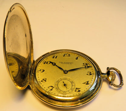 Seltenste Carl W. Höhnel Glashütte Taschenuhr Glashütter Bauart ca. 1930