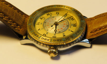 Longines Lindbergh unisex Stundenwinkel Uhr Hour Angle L 628.1 mass. Goldlünette