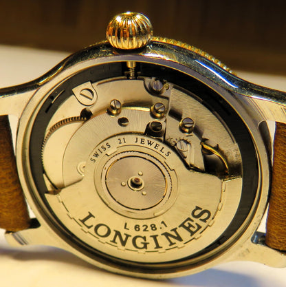 Longines Lindbergh unisex Stundenwinkel Uhr Hour Angle L 628.1 mass. Goldlünette