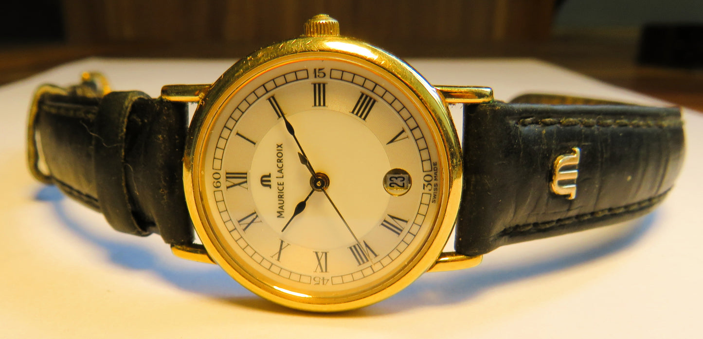 Maurice Lacroix Luxus Damen Armbanduhr Quarz Edelstahl Datum Masterpiece
