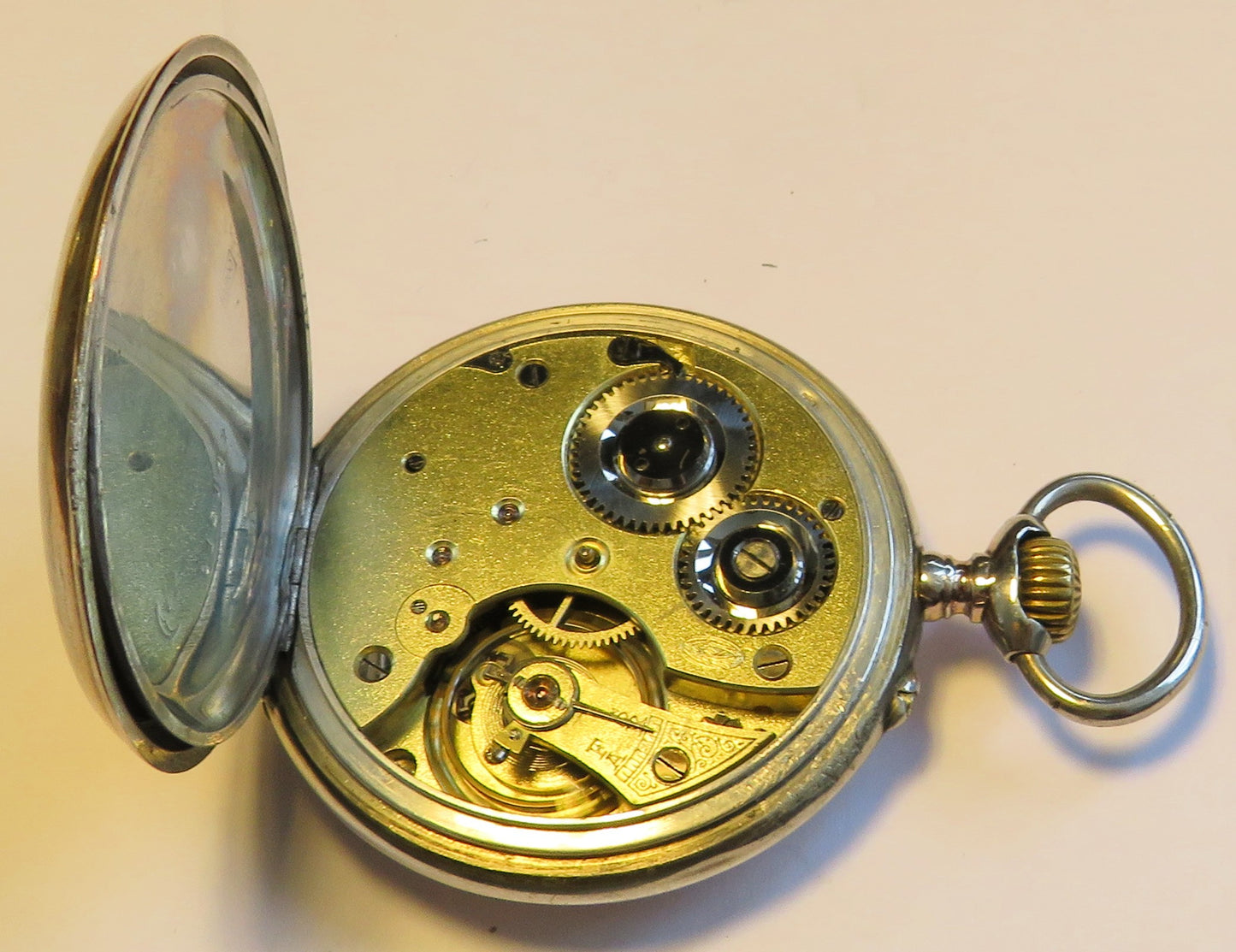 Saxonia Dresden Gruna Költzsch large 800 silver men's pocket watch circa 1920