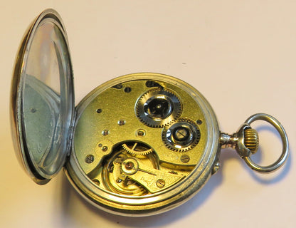 Saxonia Dresden Gruna Költzsch large 800 silver men's pocket watch circa 1920
