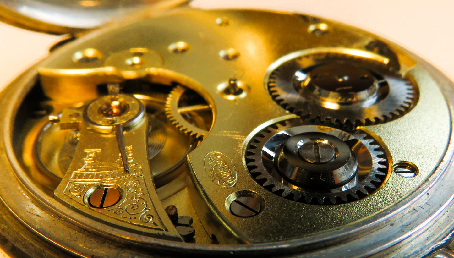 Saxonia Dresden Gruna Költzsch large 800 silver men's pocket watch circa 1920