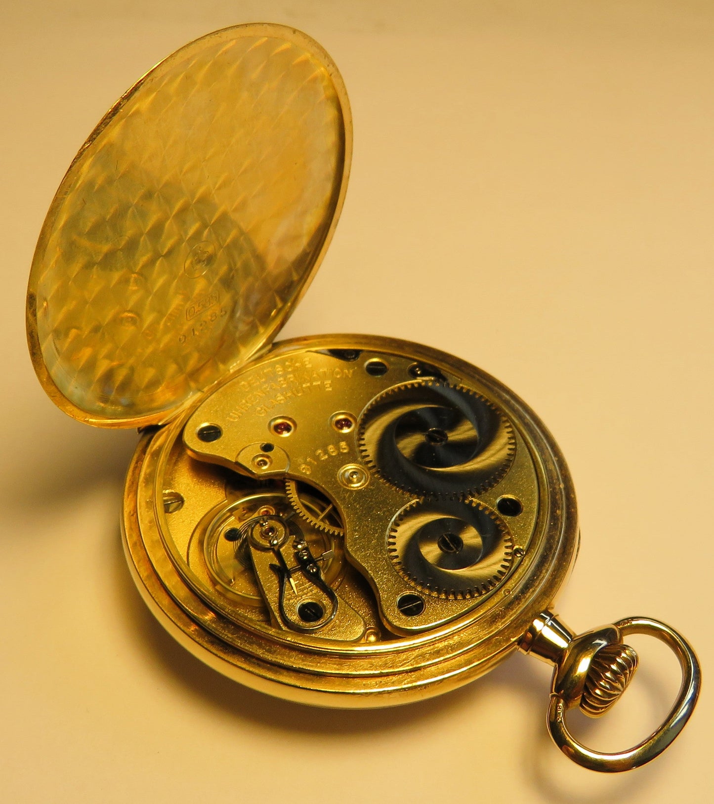 A. Lange & Söhne Glashütte DUF 14K 585 Gold Lepine Herren Taschenuhr 1890 - Sammler - Uhren