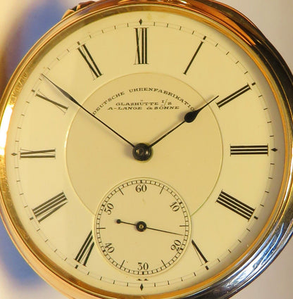 A. Lange & Söhne Glashütte Felsing 14K 585 Gold Lepine Herren Taschenuhr 1890 - Sammler - Uhren