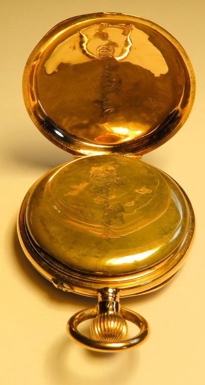 A. Lange & Söhne Glashütte Felsing 14K 585 Gold Lepine Herren Taschenuhr 1890 - Sammler - Uhren