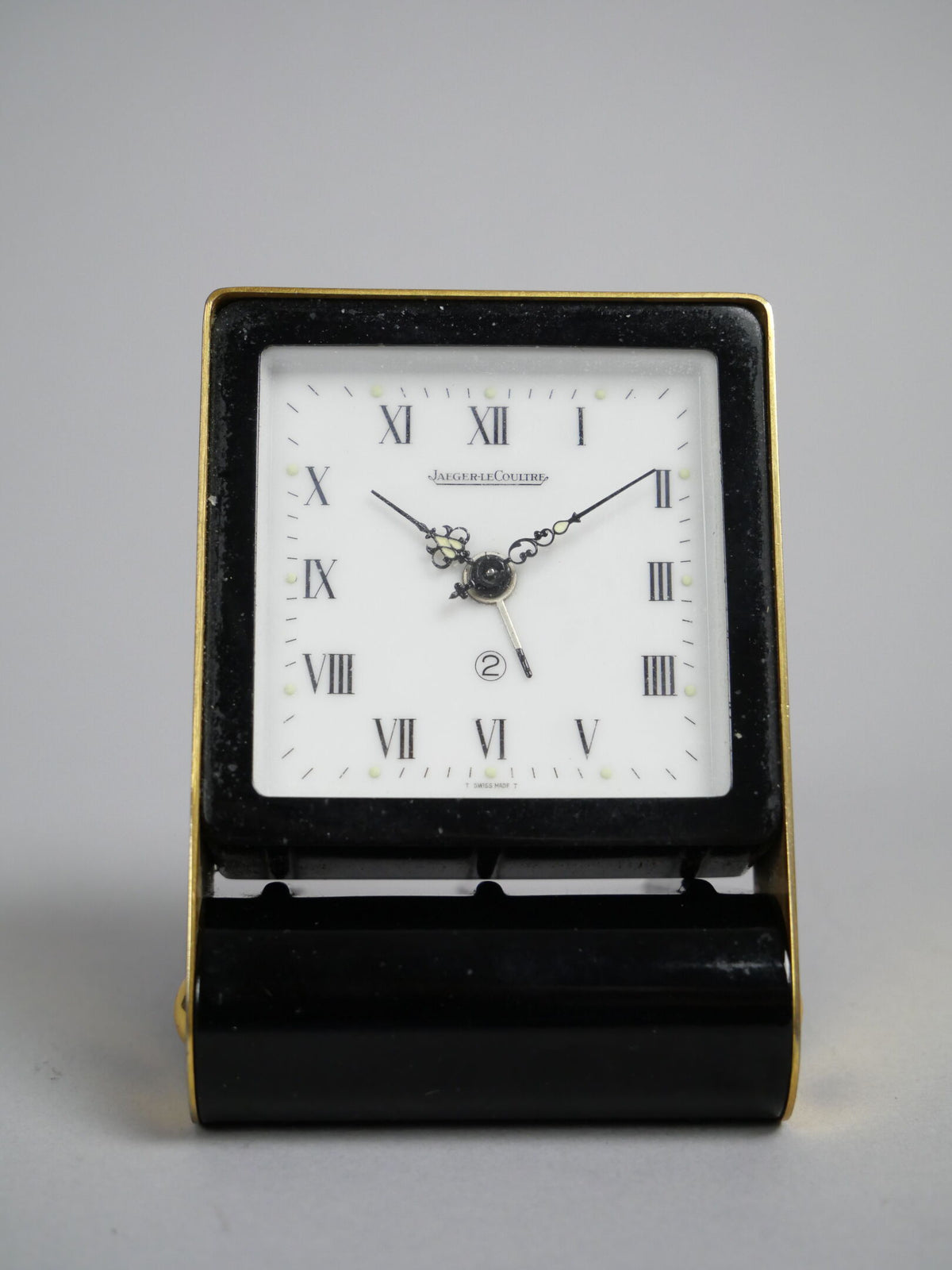 Jaeger LeCoultre Recital Luxus mech. Reise Wecker Tischuhr in Chinalack in OVP