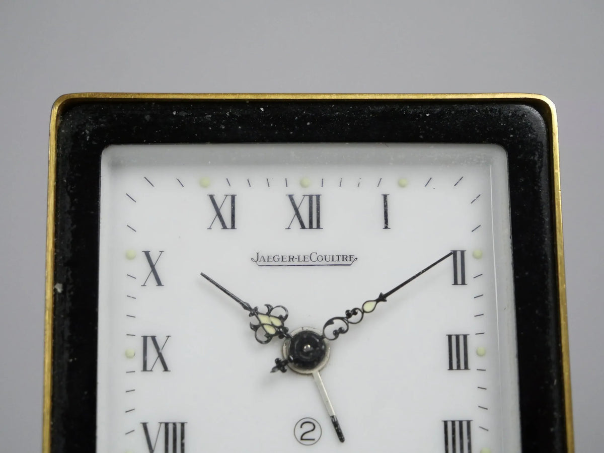 Jaeger LeCoultre Recital Luxus mech. Reise Wecker Tischuhr in Chinalack in OVP