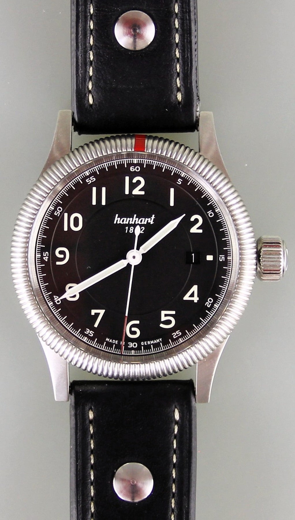 Hanhart Luxury Military Pioneer One Automatic Pilot's Watch Men's in Original Box