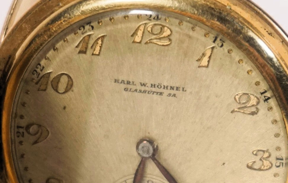 Seltenste Carl W. Höhnel Glashütte Taschenuhr Glashütter Bauart ca. 1930