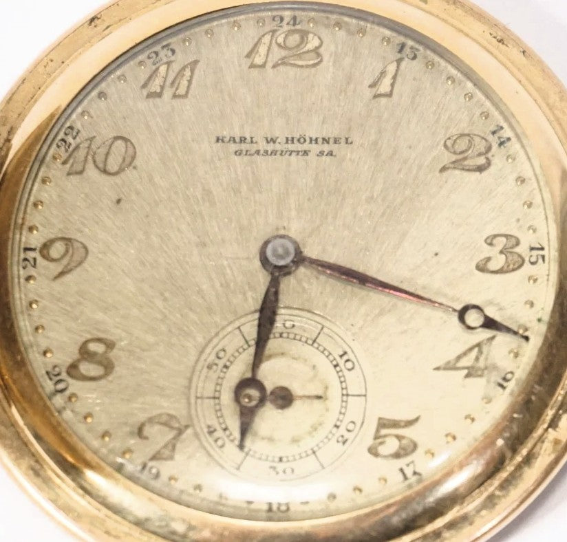 Seltenste Carl W. Höhnel Glashütte Taschenuhr Glashütter Bauart ca. 1930