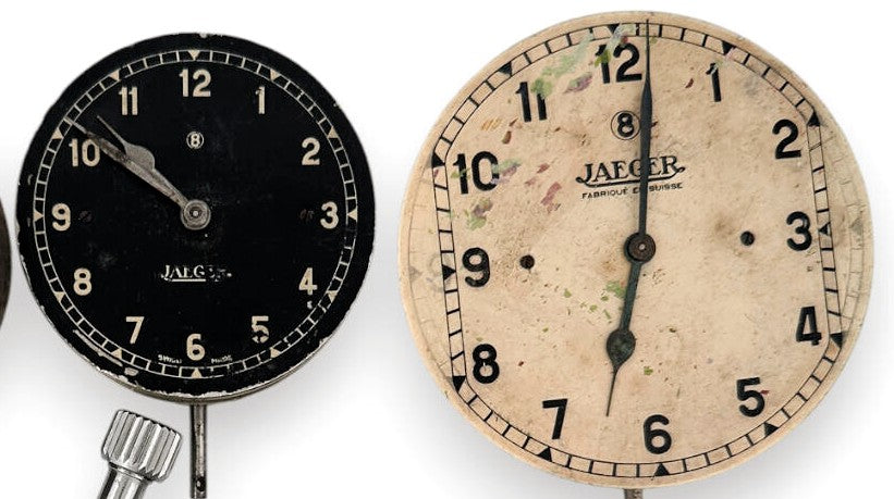 Jaeger LeCoultre 4 mal Borduhr Cockpituhr Einbauuhr 2 x nur Werk 2 x mit Gehäuse