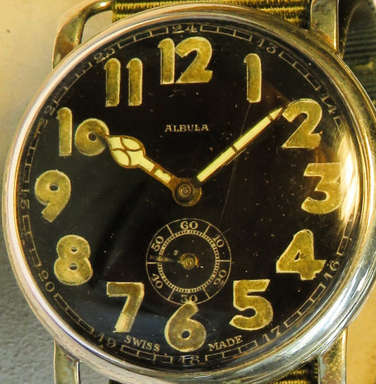 Albula frühe Militäruhr ca. 1930 Pilot Watch Reichsluftwaffe 1930 WK2 - Sammler - Uhren