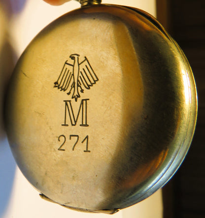 Alpina voll signierte Artillerie Stoppuhr Kriegsmarine 1. Weltkrieg WK 1 ca. 191 - Sammler - Uhren