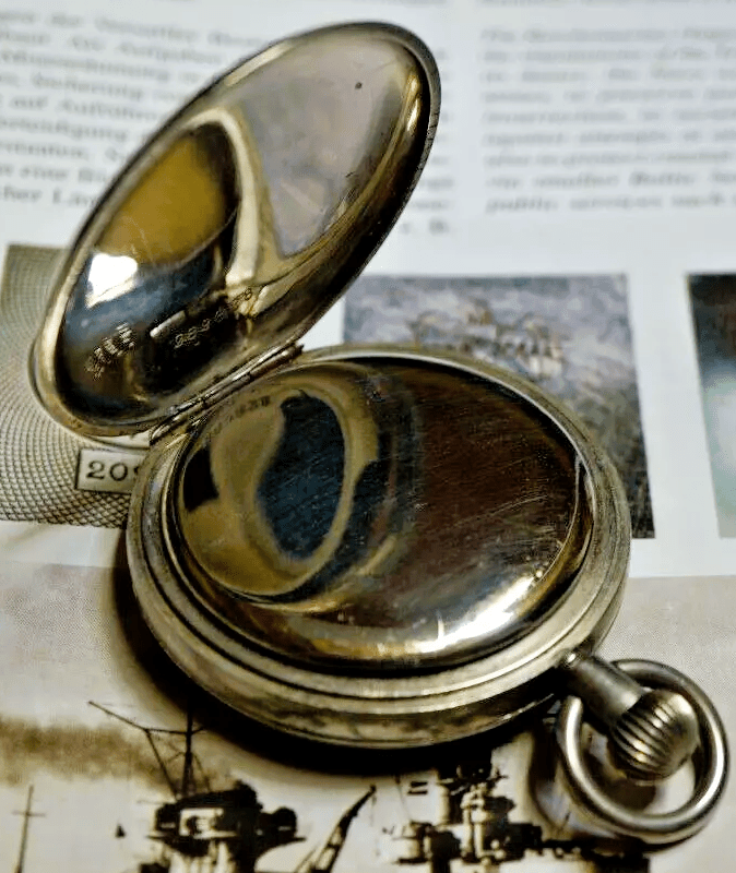 Alpina voll signierte Artillerie Stoppuhr Kriegsmarine 1. Weltkrieg WK 1 ca. 191 - Sammler - Uhren