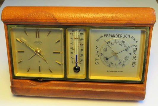 Angelus Stolz Freres Sentry Cal 957 Wetterstation Barometer Tischuhr Thermometer - Sammler - Uhren
