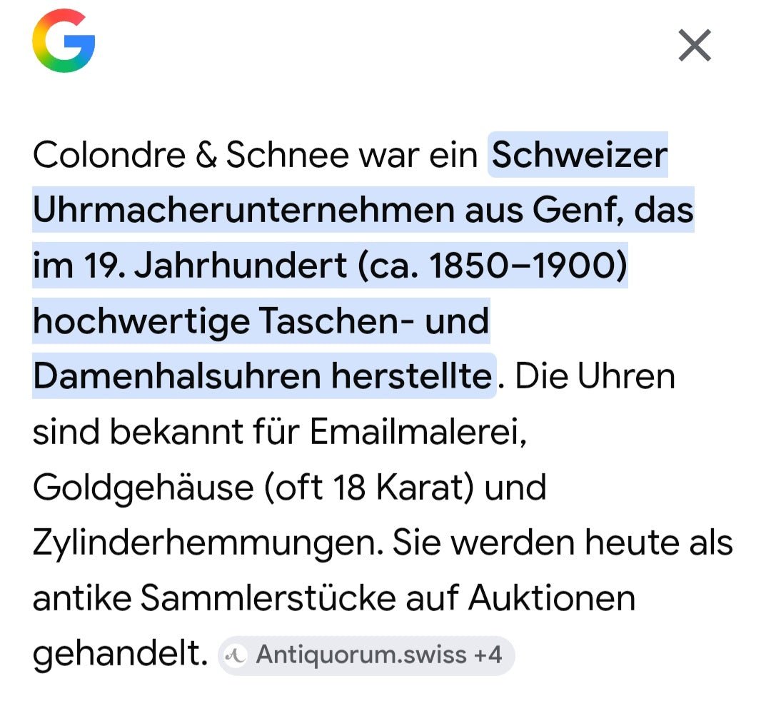Antike Colondre & Schnee Geneve 18K Gold TU mit Emaile Lupenmalerei Diamant verm. Unikat - Sammler - Uhren