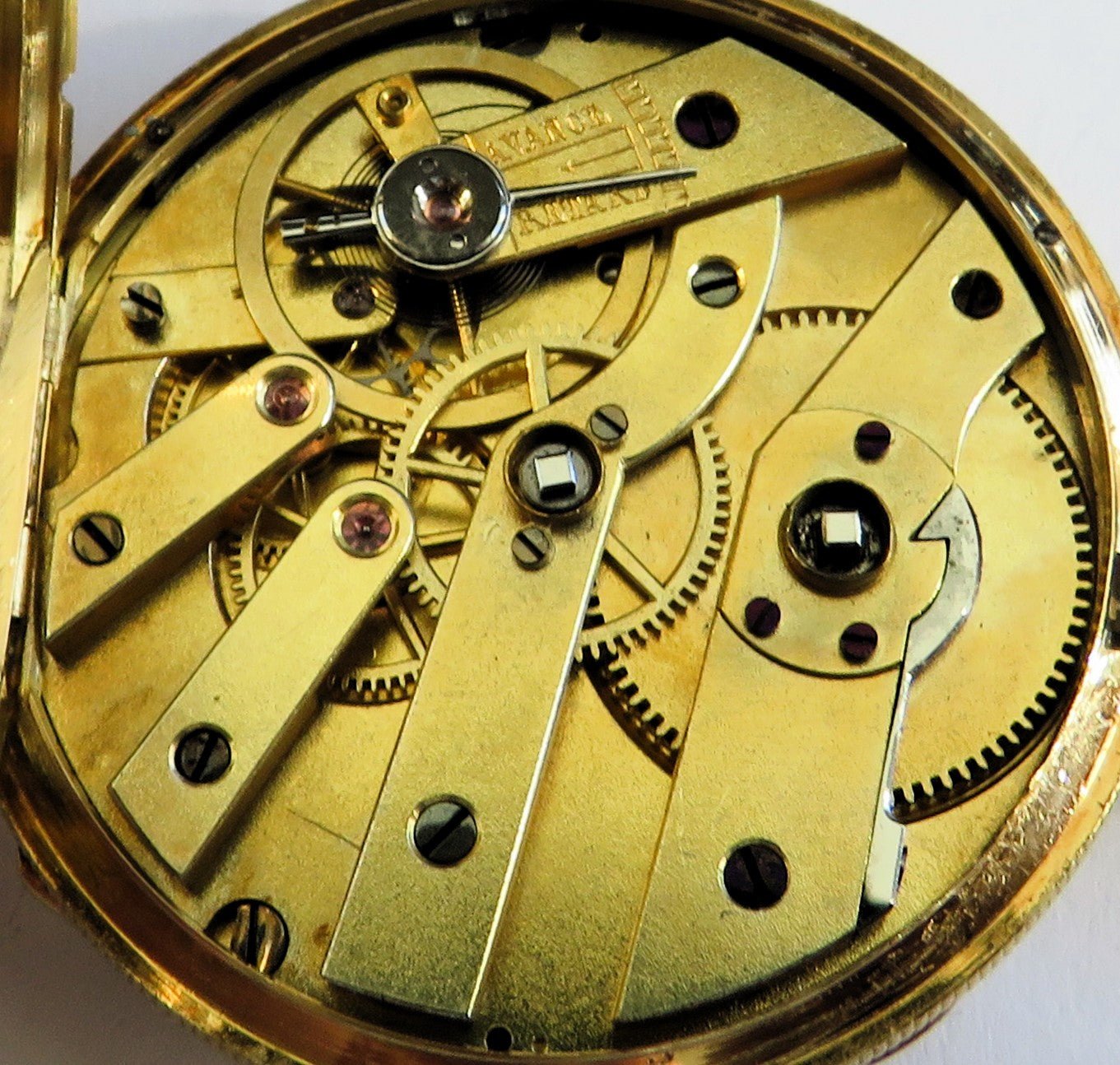 Antike Colondre & Schnee Geneve 18K Gold TU mit Emaile Lupenmalerei Diamant verm. Unikat - Sammler - Uhren