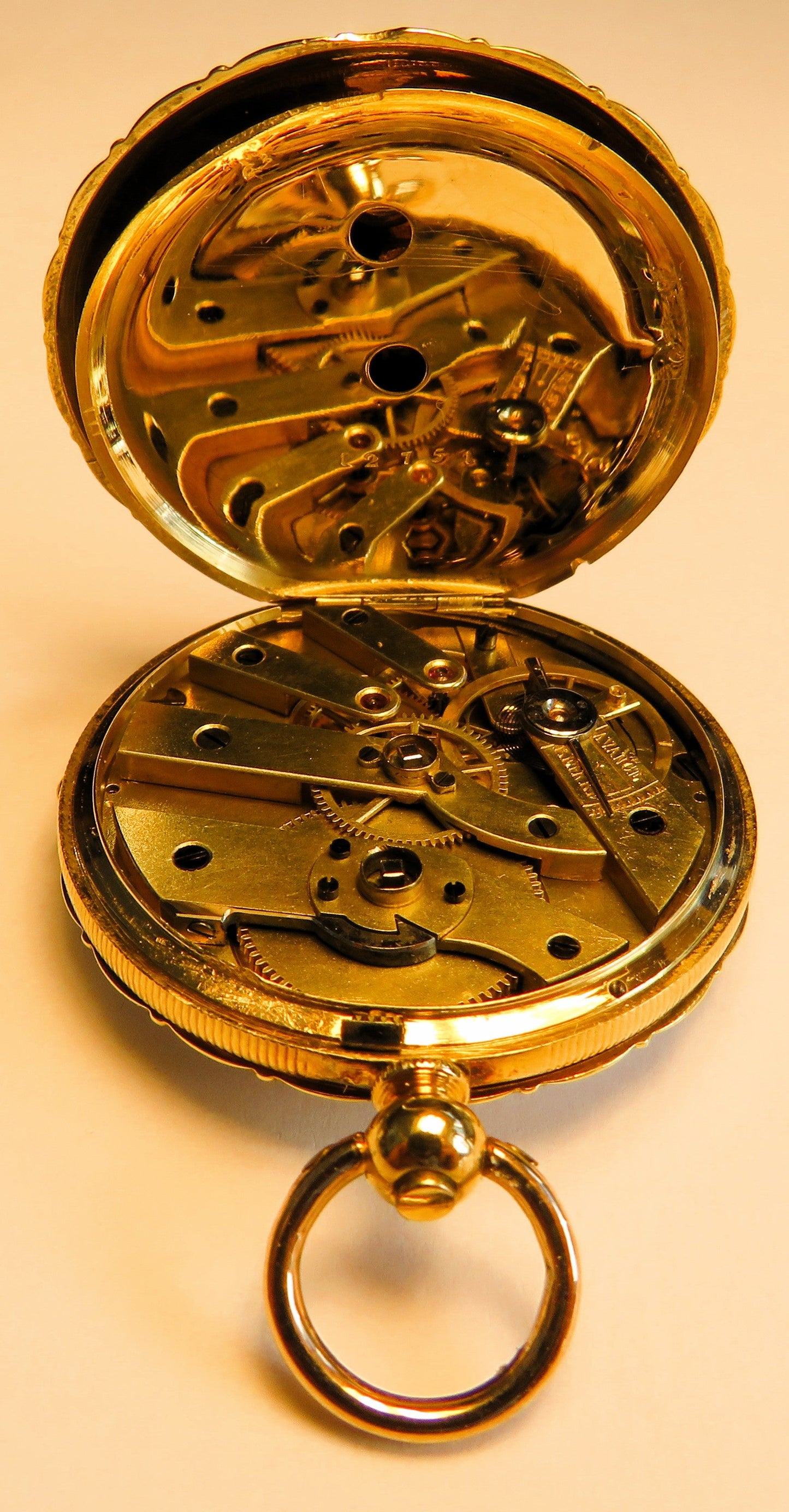 Antike Colondre & Schnee Geneve 18K Gold TU mit Emaile Lupenmalerei Diamant verm. Unikat - Sammler - Uhren