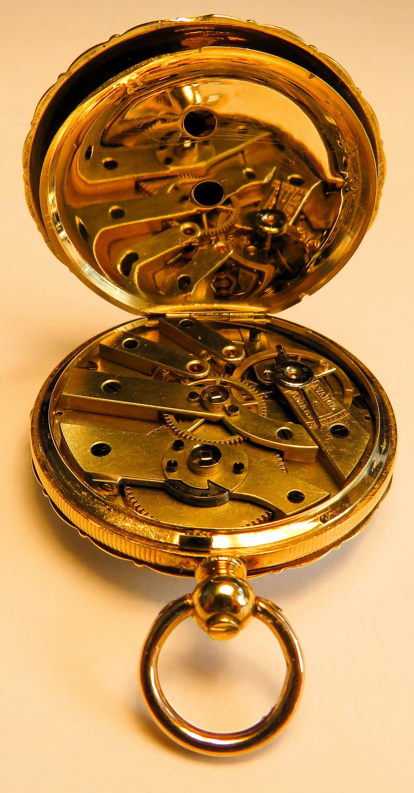 Antike Colondre & Schnee Geneve 18K Gold TU mit Emaile Lupenmalerei Diamant verm. Unikat - Sammler - Uhren