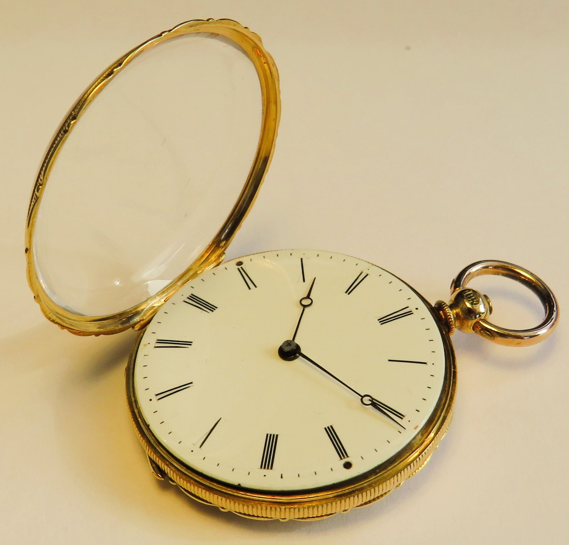 Antike Colondre & Schnee Geneve 18K Gold TU mit Emaile Lupenmalerei Diamant verm. Unikat - Sammler - Uhren