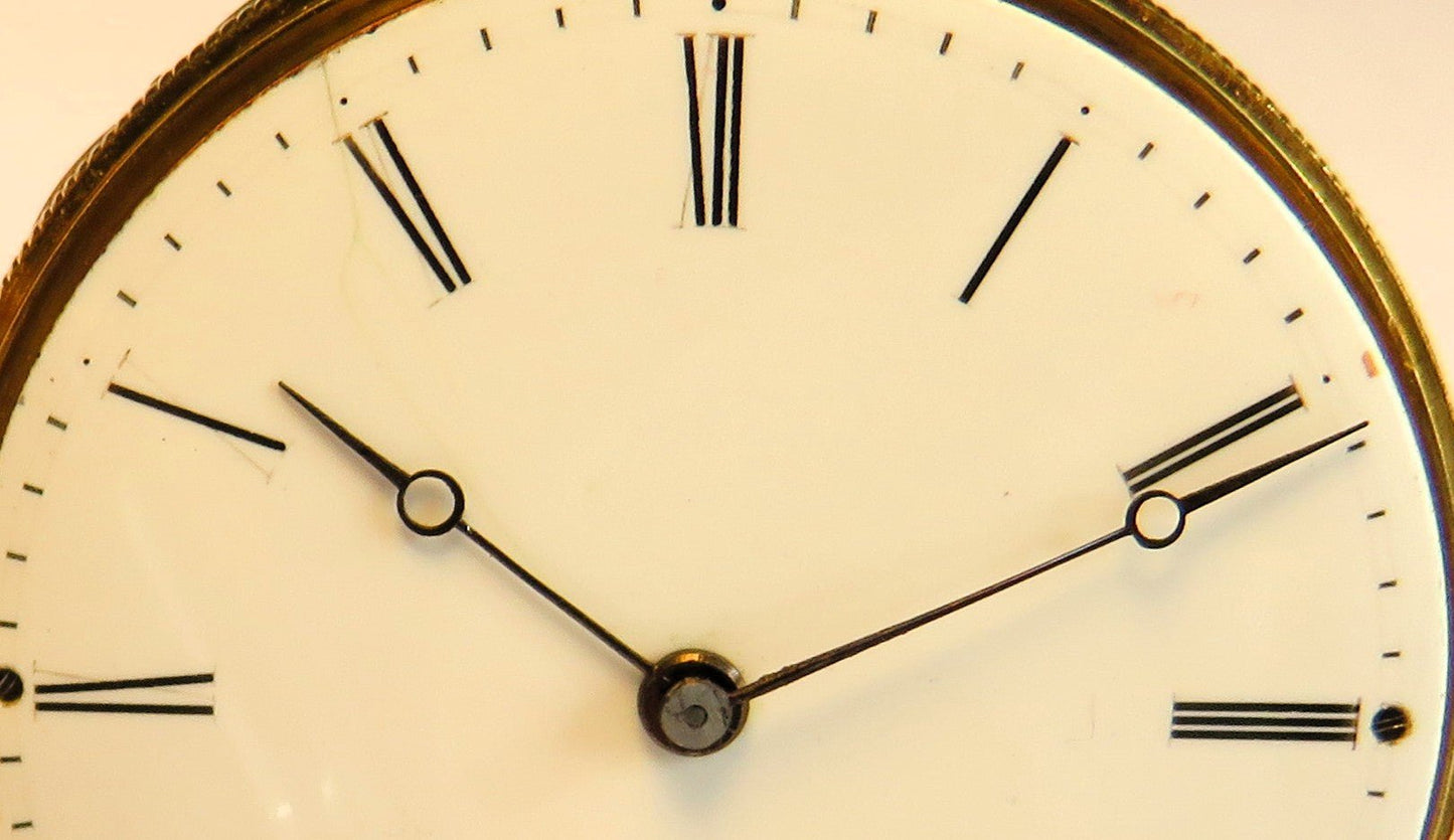 Antike Colondre & Schnee Geneve 18K Gold TU mit Emaile Lupenmalerei Diamant verm. Unikat - Sammler - Uhren