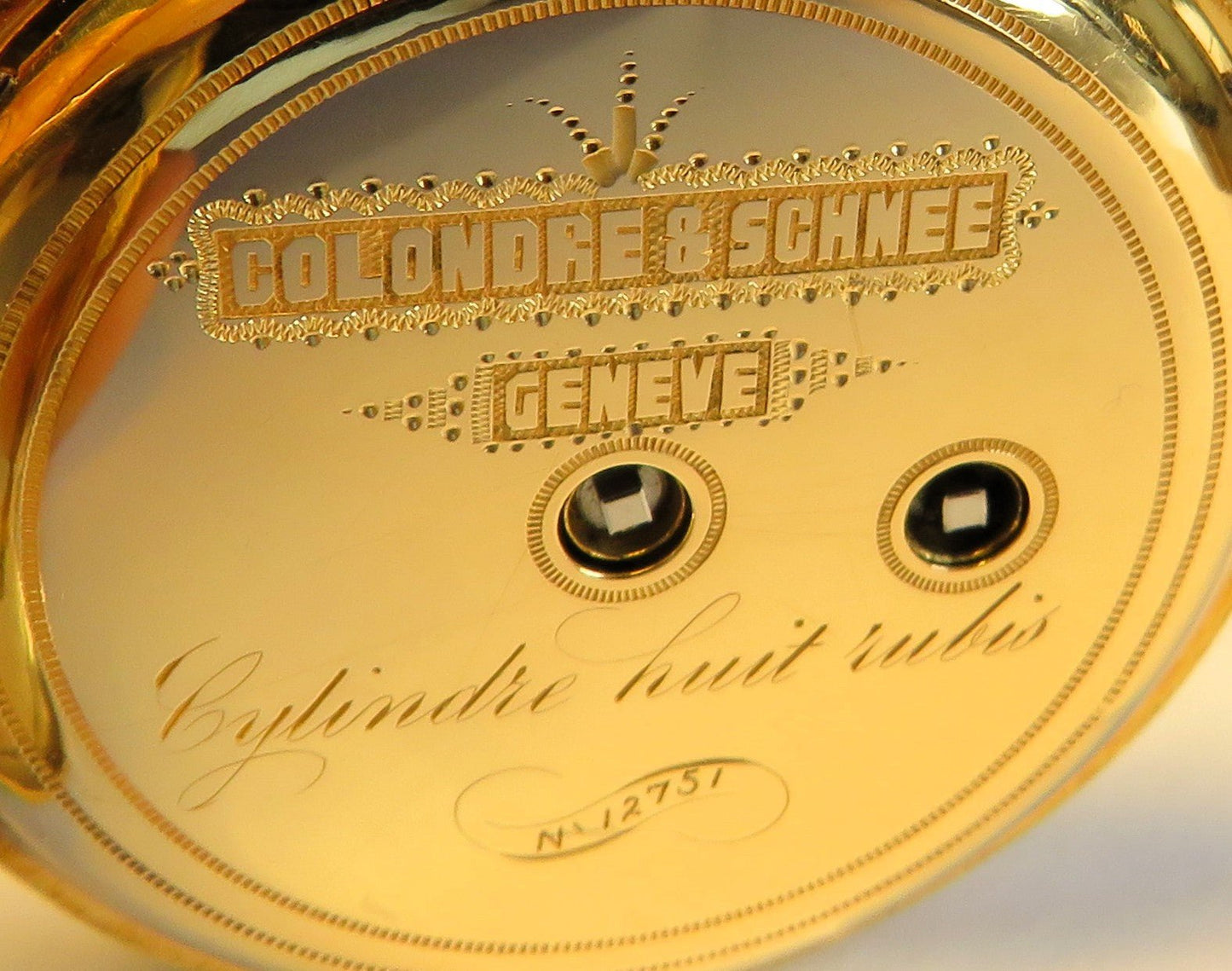 Antike Colondre & Schnee Geneve 18K Gold TU mit Emaile Lupenmalerei Diamant verm. Unikat - Sammler - Uhren