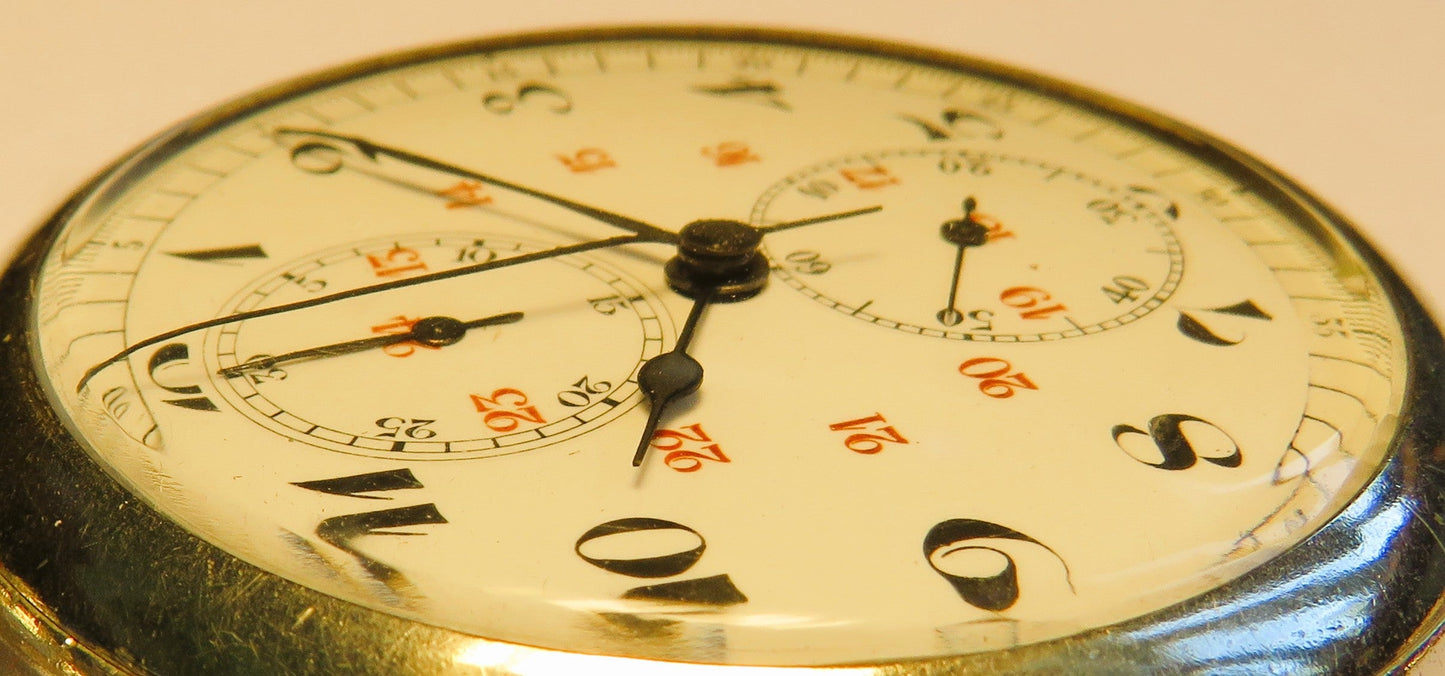 Auricoste franz. Militär Schaltrad Chronograph 1.iere Qualitée Ministre de la Guerre in OVP - Sammler - Uhren