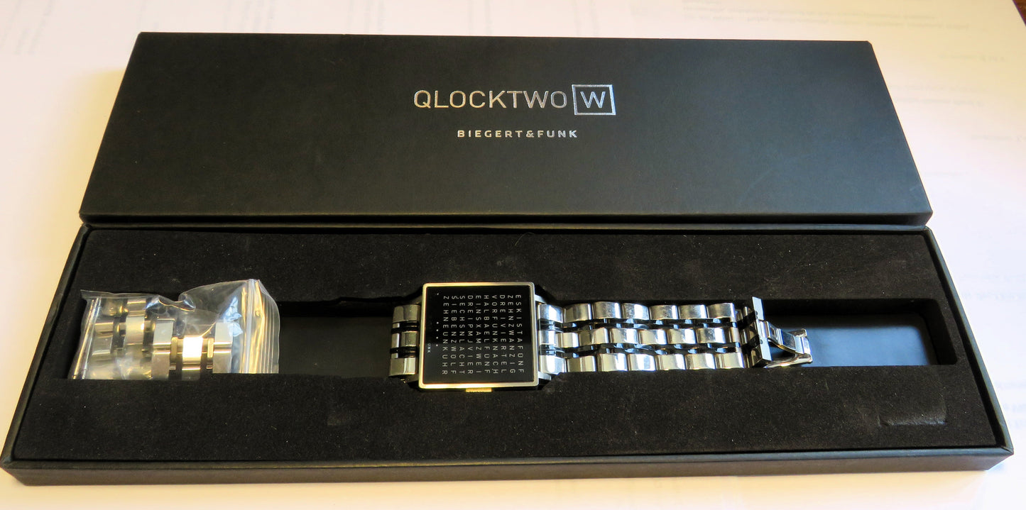 Biegert & Funk Clocktwo W 001 Armbanduhr - Uhr die Uhrzeit schreibt - Fullset! - Sammler - Uhren